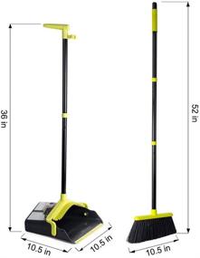 img 2 attached to 🧹 Efficient Upright Dust Pan Sweep Set with Long Handle for Home, Kitchen, Office, and Lobby - Keep your Space Clean with this Broom and Dustpan Combo