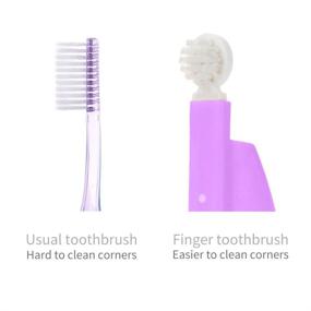 img 2 attached to 👶 Finger Toddler Toothbrush, Soft Anti-Slip Finger Sleeve Baby Toothbrush for 1 Year and up (Purple) - Convenient and Effective Mami-Assisted Oral Care Solution