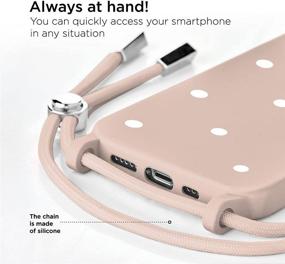 img 2 attached to Necklace Phone Cover Compatible With IPhone 7 Plus/ 8 Plus Case With Cord Strap Soft Silicone Crossbody Lanyard Bumper Pastel Pink With Pattern White Dots