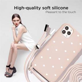 img 3 attached to Necklace Phone Cover Compatible With IPhone 7 Plus/ 8 Plus Case With Cord Strap Soft Silicone Crossbody Lanyard Bumper Pastel Pink With Pattern White Dots