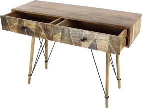 img 3 attached to 🪑 Deco 79 Wood and Metal Table - Stylish 34" x 47" Brown/Light Brown/Black Design