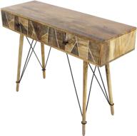 🪑 deco 79 wood and metal table - stylish 34" x 47" brown/light brown/black design logo