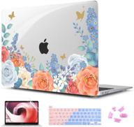 🌸 twol crystal clear hard shell cover, keyboard skin, and screen protector set for new macbook pro 13 a2251 a2289 a2338 m1 with begonia floral design logo