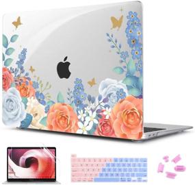 img 4 attached to 🌸 TwoL Crystal Clear Hard Shell Cover, Keyboard Skin, and Screen Protector Set for New MacBook Pro 13 A2251 A2289 A2338 M1 with Begonia Floral Design