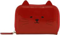 rfid blocking cute cat printed zipper coin purses: jiufeng women's wallet with multi-purpose card holder – small fashion wallet logo