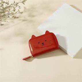 img 3 attached to RFID Blocking Cute Cat Printed Zipper Coin Purses: JIUFENG Women's Wallet with Multi-Purpose Card Holder – Small Fashion Wallet