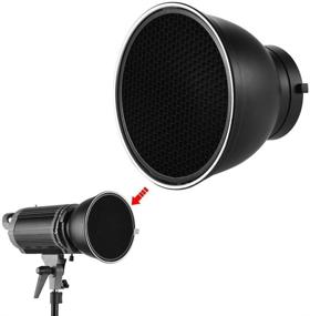 img 1 attached to 7-Inch Standard Reflector Lamp Shade Dish Diffuser with Variety of 🔦 Honeycomb Grids and Soft Cloth for Bowens Mount Studio Strobe Flash Light Speedlite
