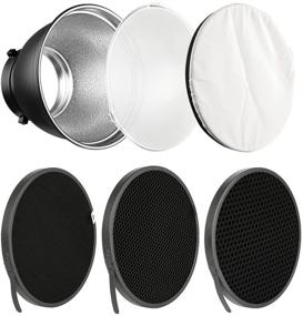 img 4 attached to 7-Inch Standard Reflector Lamp Shade Dish Diffuser with Variety of 🔦 Honeycomb Grids and Soft Cloth for Bowens Mount Studio Strobe Flash Light Speedlite