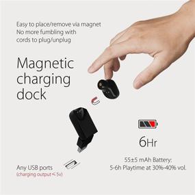 img 1 attached to 🎧 Наушник GoNovate G11 Mini Earpiece: 6 часов воспроизведения + магнитный зарядник USB (черный)