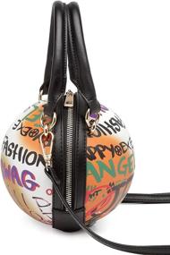 img 3 attached to 🎨 Graffiti-printed Basketball Crossbody Messenger Women's Handbags & Wallets