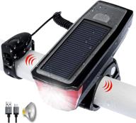 🚴 ultimate safety and convenience: usb rechargeable bike front light with solar power, bell horn, and 350 lumens led" logo