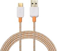 🔌 braided usb c cable: fast charging gold 6.6ft for samsung galaxy s20, note 10, lg g8, google pixel 4, and more logo