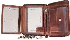 img 1 attached to Glazed Genuine Leather Zip Around Scorpion