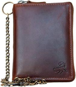 img 4 attached to Glazed Genuine Leather Zip Around Scorpion