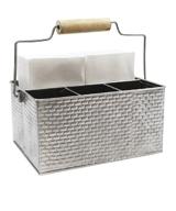 🍴 tablecraft brickhouse collection flatware/utensil caddy: convenient handle design, size 10¾ x 8½ x 4¾ inches логотип