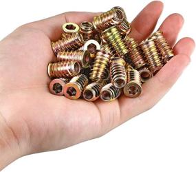 img 2 attached to PGMJ 80 Pieces M6 Wood Inserts Bolt Furniture Screw In Nut Threaded Fastener Connector Hex Socket Drive For Wood Furniture Assortment (M6X20Mm)