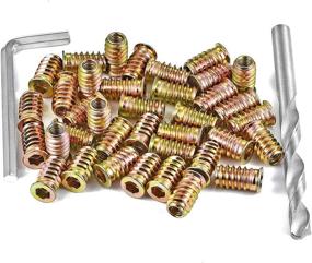 img 1 attached to PGMJ 80 Pieces M6 Wood Inserts Bolt Furniture Screw In Nut Threaded Fastener Connector Hex Socket Drive For Wood Furniture Assortment (M6X20Mm)