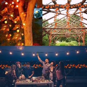 img 2 attached to 🍁 Autumn Fall Garland Decor with 30 LED Maple Leaf & Pumpkin String Lights - Perfect for Thanksgiving, Halloween, and Holiday Parties - Indoor/Outdoor Autumn Décor with 3 AA Battery Power