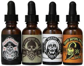 img 1 attached to 🛢️ Grave Before Shave 4-Pack Beard Oil Set