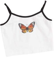 img 4 attached to Stylish Butterfly Pattern Girls' Tops, Tees & Blouses from Romwe's Summer Collection