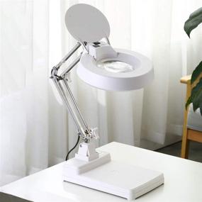 img 3 attached to 🔎 Gynnx LED Magnifying Lamp: 10X Magnifier Desk Lamp, 4200 Lumens, with 5 Inch Magnifier Glass Lens, Bright 120 PCS LEDs, Adjustable Stainless Steel Lamp Arm for Reading, Craft, Knitting, and Desktop Office Workbench