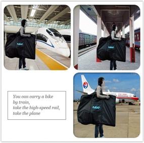 img 2 attached to 🚲 Waterproof Bicycle Travel Case Carrier Bag for Train & Air Travel - CamGo 26 Inch Folding Bike Transport Bag