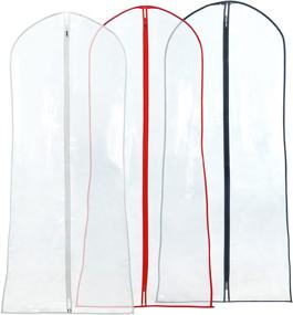 img 4 attached to 👗 Hangerworld 6 Clear Showerproof Long Dress Gown Garment Protector Bags - 72-inch with Mixed Color Trims