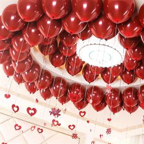 img 1 attached to 70pcs Red and Gold Balloon Garland Kit - 10 Inch Balloons with Confetti - Ideal for Birthday, Wedding, and Anniversary Party Decoration