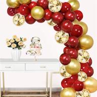 70pcs red and gold balloon garland kit - 10 inch balloons with confetti - ideal for birthday, wedding, and anniversary party decoration logo