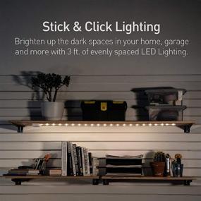 img 3 attached to 🔆 Enhance Your Space with POWER PRACTICAL Luminoodle Under Cabinet Lighting - Convenient Click LED Light Strip for Shelves, Kitchen Cabinets, & Furniture - Complete 1-Pack with Power Button & Tape Adhesive - Warm White (2700K)