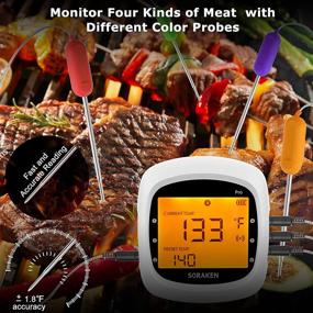 img 3 attached to 🔥 Bluetooth BBQ Meat Thermometer with 4 Probes, Wireless Digital Grill Thermometer for Kitchen Meat - White