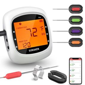 img 4 attached to 🔥 Bluetooth BBQ Meat Thermometer with 4 Probes, Wireless Digital Grill Thermometer for Kitchen Meat - White