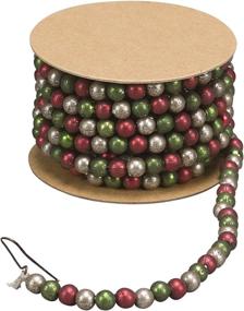 img 1 attached to 🎄 Primitives by Kathy 6-Foot Mini Green, Red, and White Bead Garland Spool Christmas Decoration 21843
