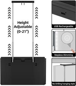 img 2 attached to 🪞 Rechargeable Trifold Mirror with Real Glass, Adjustable Light & Telescoping Hooks - Portable DIY Haircut Tool for Head & Neckline Grooming, Cutting, Trimming, and Shaving