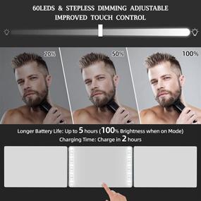 img 1 attached to 🪞 Rechargeable Trifold Mirror with Real Glass, Adjustable Light & Telescoping Hooks - Portable DIY Haircut Tool for Head & Neckline Grooming, Cutting, Trimming, and Shaving