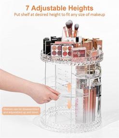 img 2 attached to DreamGenius 360 Degree Rotating Makeup Organizer, 7-Layer Adjustable Cosmetic Storage Display Case for Jewelry, Makeup Brushes, and Lipsticks, Clear Acrylic