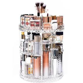 img 4 attached to DreamGenius 360 Degree Rotating Makeup Organizer, 7-Layer Adjustable Cosmetic Storage Display Case for Jewelry, Makeup Brushes, and Lipsticks, Clear Acrylic