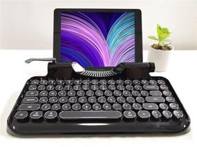 img 1 attached to 🎹 KnewKey RYMEK Typewriter-Style Retro Mechanical Keyboard: Wired & Wireless, Tablet Stand, Bluetooth Connection (Black)