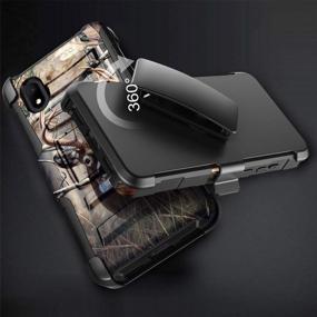 img 2 attached to 🦌 Shockproof Protective Heavy Duty Armor Phone Case with Tempered Glass Screen Protector, Belt Clip Holster Kickstand - Deer Design - Compatible with Alcatel Apprise / Glimpse, Alcatel 1B (2020 Release)