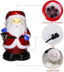 img 1 attached to Xmas Holiday Party: Indoor Christmas Decoration Projector - Colorful Santa Snowflake Night Light Display featuring Santa Claus Shape