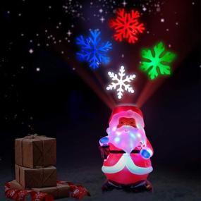 img 4 attached to Xmas Holiday Party: Indoor Christmas Decoration Projector - Colorful Santa Snowflake Night Light Display featuring Santa Claus Shape