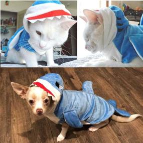 img 3 attached to 🦈 Gimilife Dog Costume - Funny Dog Cat Shark Halloween Costumes, Christmas Cosplay Dress, Pet Pajamas Clothes Hoodie Coat, Puppy Winter Coat for Small Medium Large Dogs and Cats
