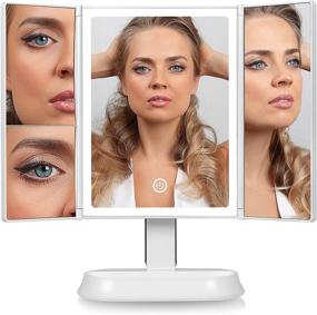 img 4 attached to 💡 Luxo Lighted Mirror: Illuminate your Beauty with 40 LED Lights, Magnification, and Dimmable Sensor Touch - Perfect Vanity Mirror for Flawless Makeup