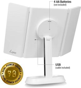 img 1 attached to 💡 Luxo Lighted Mirror: Illuminate your Beauty with 40 LED Lights, Magnification, and Dimmable Sensor Touch - Perfect Vanity Mirror for Flawless Makeup