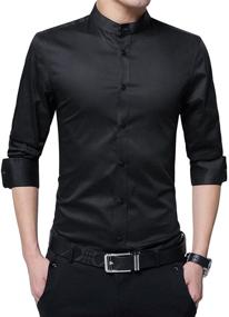 img 4 attached to Boyland Banded Collar Sleeve Tuxedo Men's Clothing