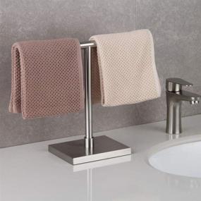 img 3 attached to Modern Tree Rack Free Standing Hand Towel Holder Stand for Countertop, Brushed Finish in SUS 304 Stainless Steel - GERZWY