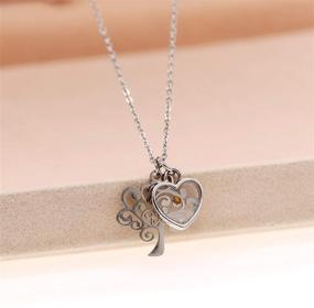 img 1 attached to 🌳 ULoveido White Gold Plated Stainless Steel Life Tree Mustard Seed Heart Pendant Necklace - Religious Jewelry for Teen Girls Y636