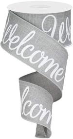 img 2 attached to 🎀 Stylish Light Grey and White Welcome Canvas Wired Edge Ribbon, 2.5" x 10 Yards – Perfect for Crafts and Decor