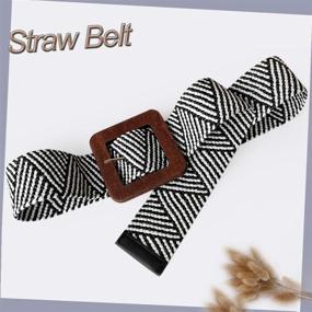 img 1 attached to Fashion Elastic Stretch Wooden Buckle Women's Accessories