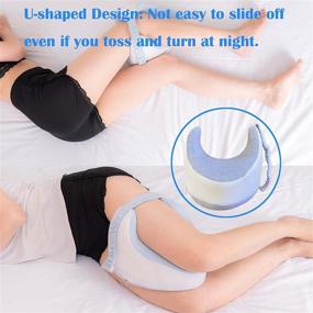 img 3 attached to 🌙 Memory Foam Knee Pillow for Side Sleeping with Strap - Spine Alignment, Back Pain, Pregnancy Relief - Sciatica, Lower Back, Hip, Joint Support - Blue